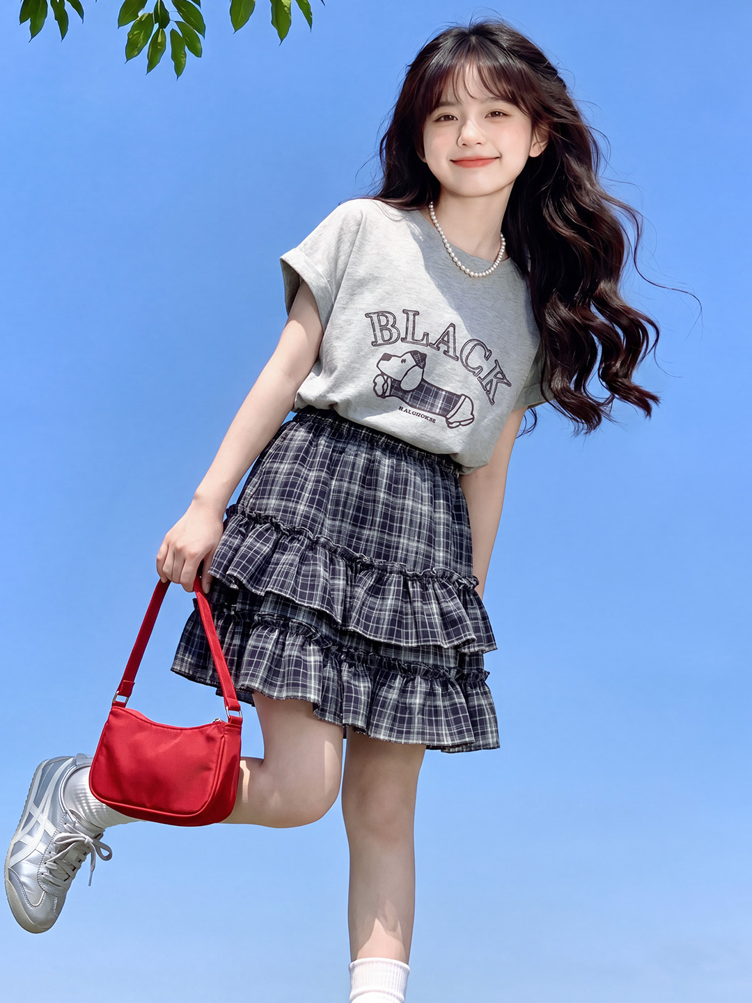 Summer Clothing Online - Sommerliches Freizeitoutfit für Mädchen, kurzärmliger, karierter