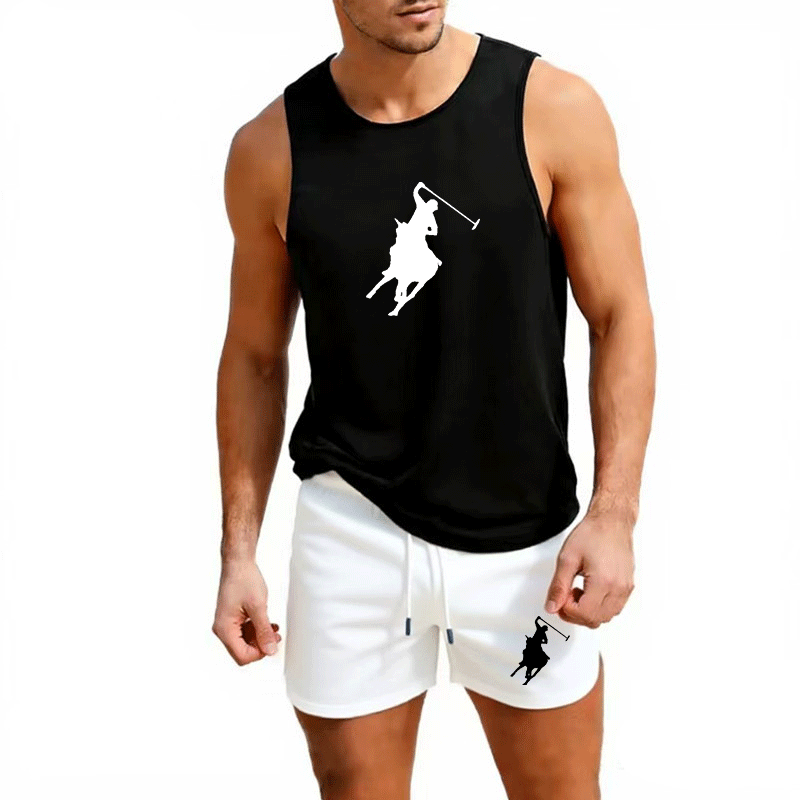 Summer Clothing Men - Europäisches Herren-Sommer-Set aus Weste und Shorts,