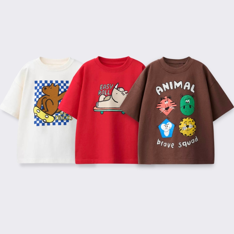 Summer Clothing Baby - Bedrucktes Cartoon-T-Shirt für Kinderkleidung, Sommerkostüm, einfache