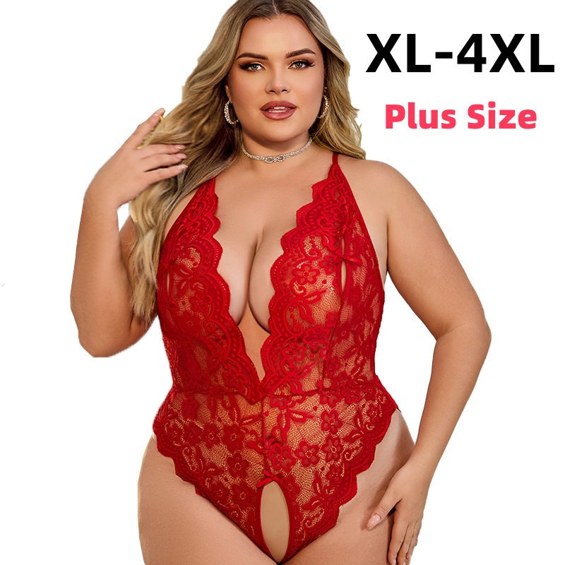Xl Summer Clothing - XL-4XL Ouvert-Spitzen-Body, sexy Sommer-Dessous für Frauen,