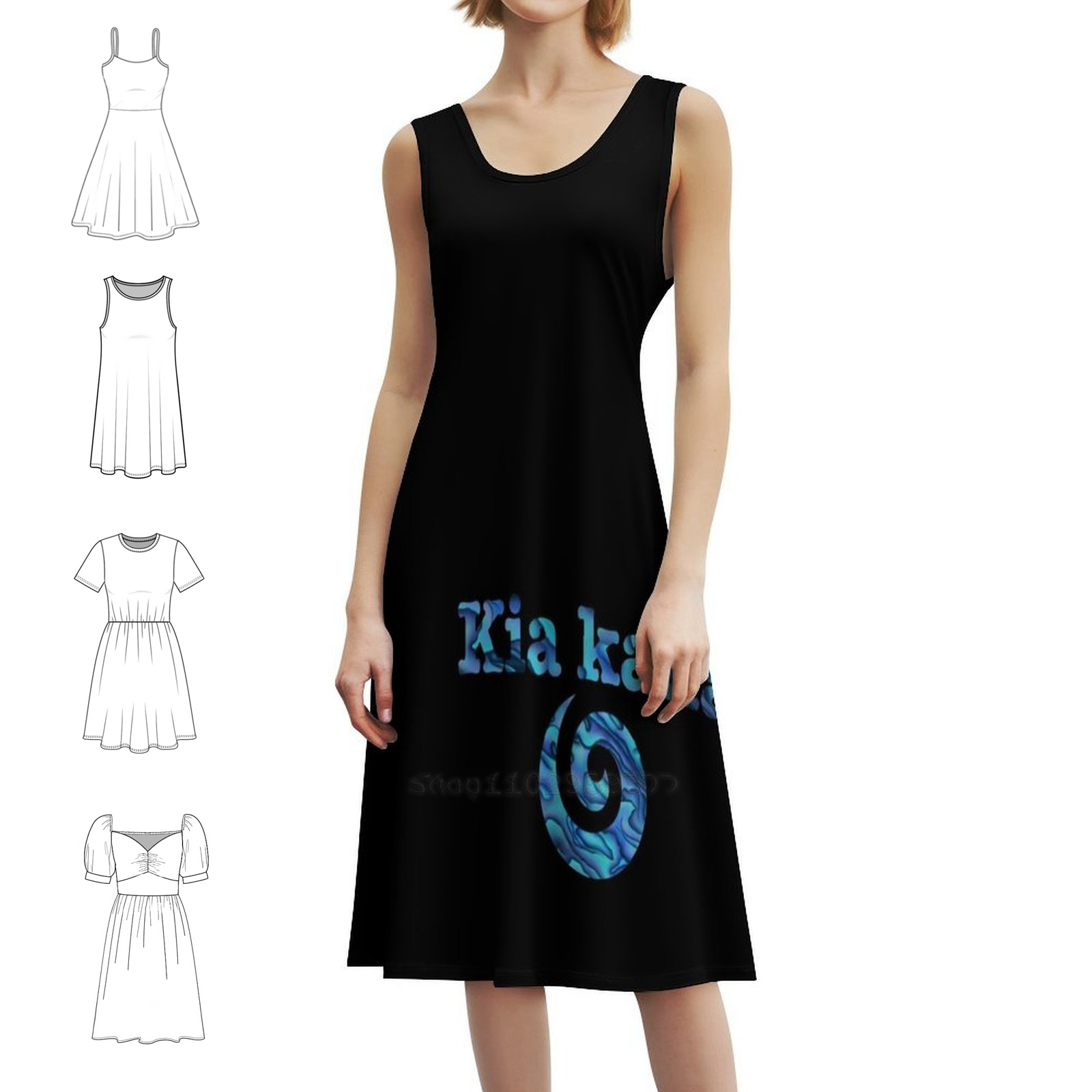 Summer Clothing Nz - Kaha Koru Kleid mit herzförmigem Ausschnitt,