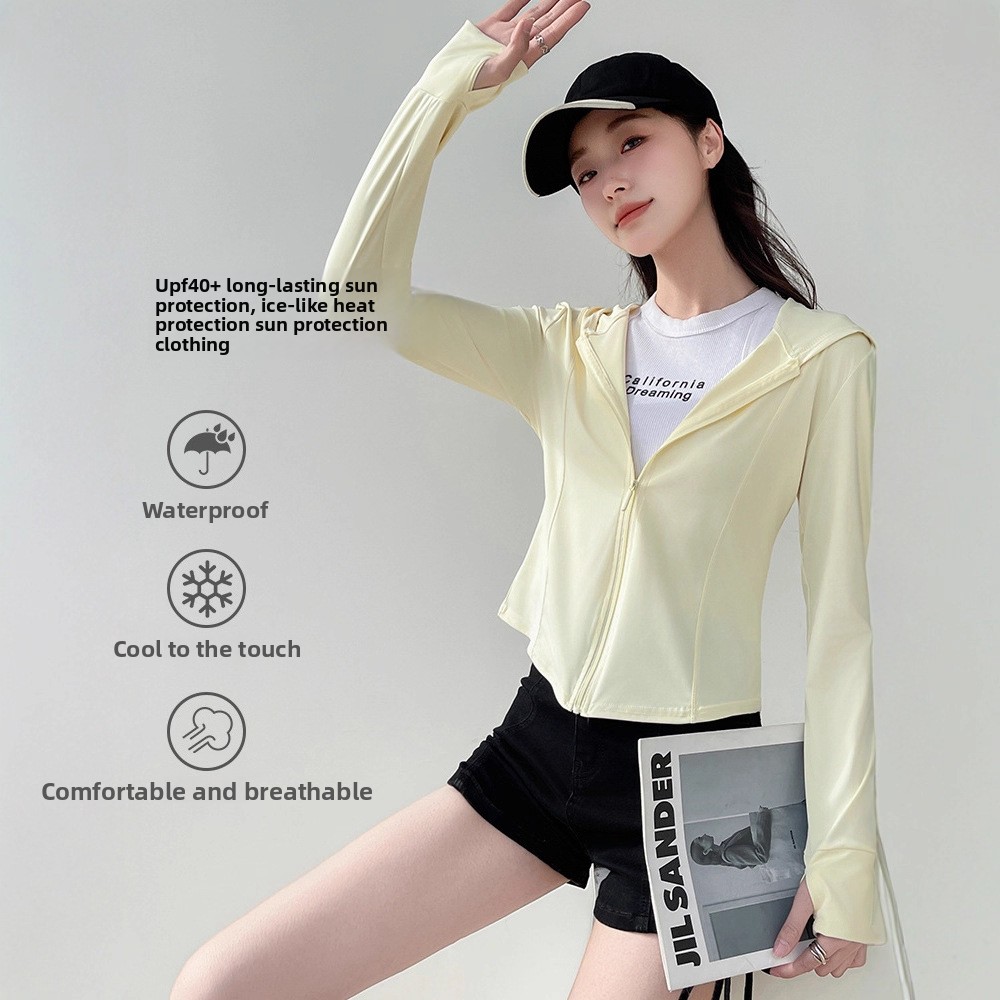 Summer Uv Clothing - Damen-Sonnenschutzkleidung mit Kapuze, UV-Schutz, Sommer-Kühlgefühl, atmungsaktive,