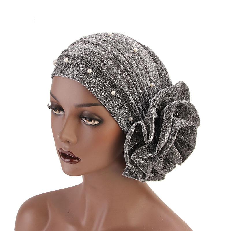 Summer Clothing Hijab - Sommer Perlen Blume frauen Turban Kappen
