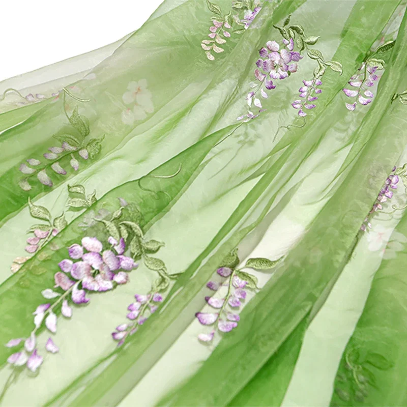 Summer Clothing Baby - Glyzinien Stickerei Stoff DIY Hanfu alten