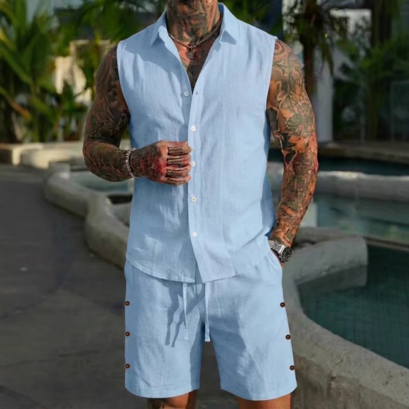 Herren 2-teiliges Leinen-Set m – Linen Shorts Men Bewertung und Preis