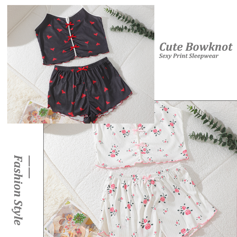 Damen-Sommer-Pyjama-Sets mit S – Xl Summer Clothing Bewertung und Preis