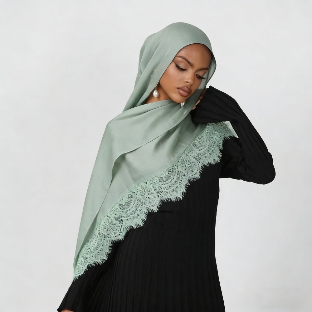 Neuer Spitzen-Splicing-Rayon-B – Summer Clothing Hijab Bewertung und Preis