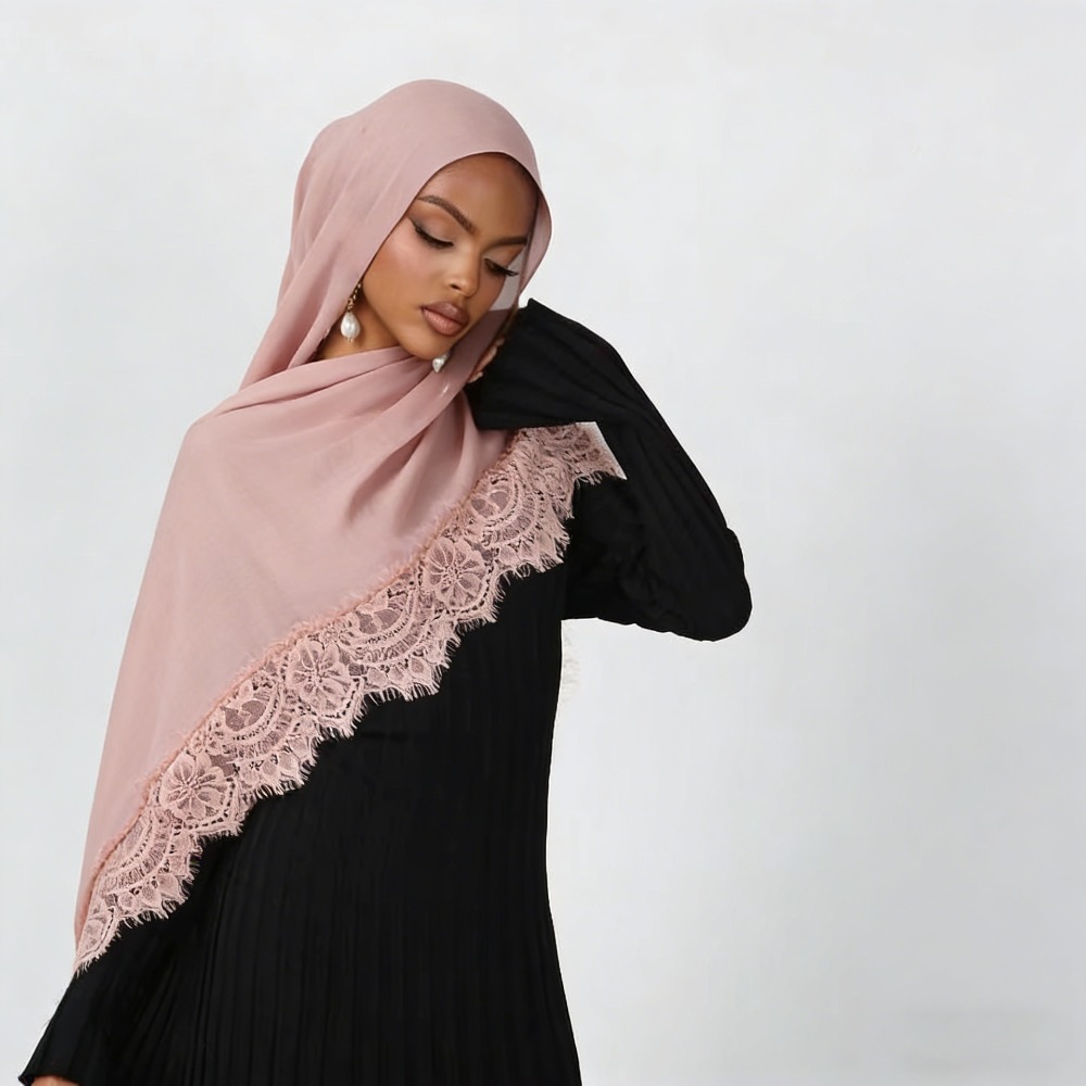 Neuer Spitzen-Splicing-Rayon-B – Summer Clothing Hijab Bewertung und Preis