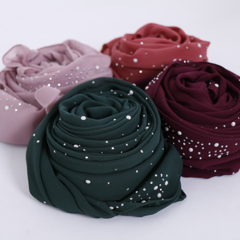 Neue Plain Diamant Perlen Blas – Summer Clothing Hijab Bewertung und Preis