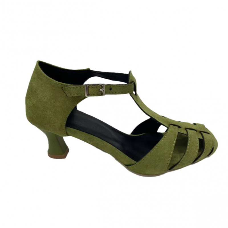 Damen Grüne Wildleder Kitten-H – Summer Holiday Clothing Women Bewertung und Preis