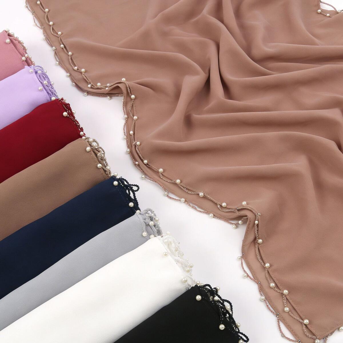 Hijab-Schal aus schlichtem Per – Summer Clothing Hijab Bewertung und Preis