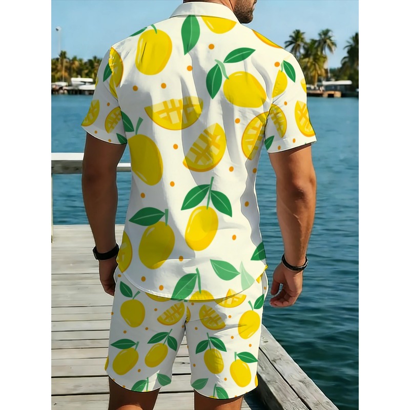Herren Leinen-Print Kurzarmhem – Linen Shorts Men Bewertung und Preis