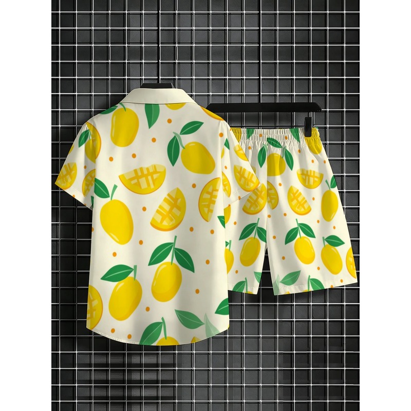 Herren Leinen-Print Kurzarmhem – Linen Shorts Men Bewertung und Preis