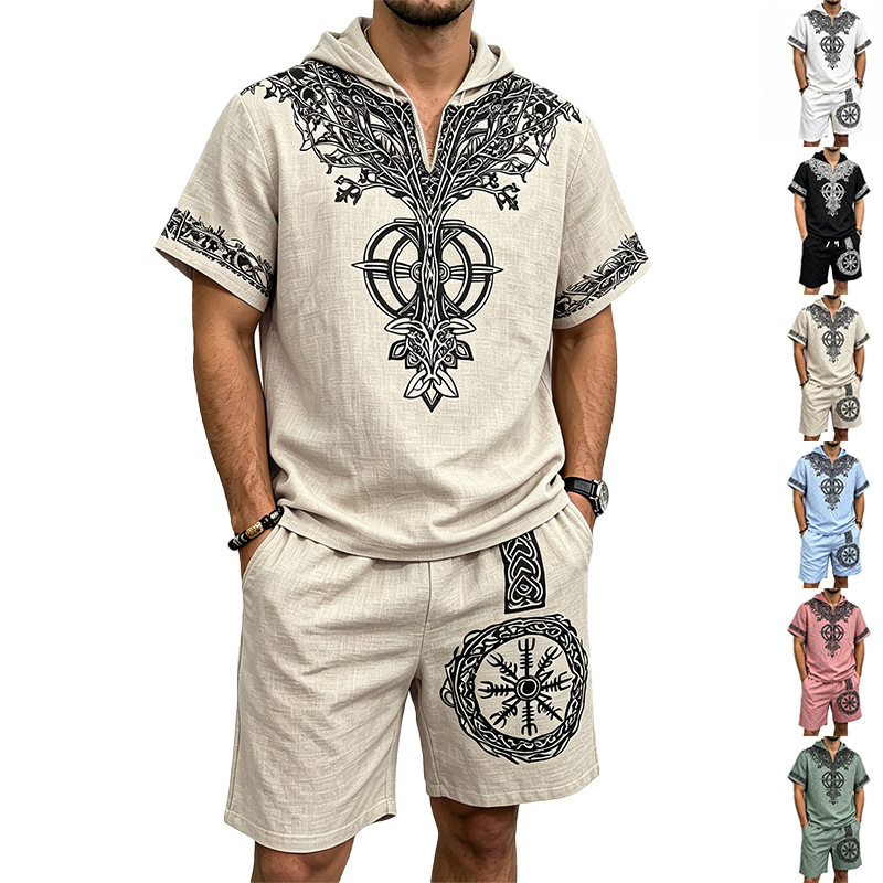 Herren Leinen-Look Viking-Baum – Linen Shorts Men Bewertung und Preis